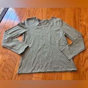 J Jill 100% Pima Cottom Green Long Sleeve Top Womens Size Medium